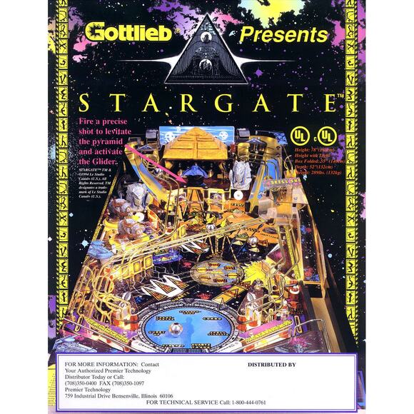 Stargate Original 1994 NOS Pinball Machine Flyer Space Age Cool Artwork Retro - Picture 2 of 2